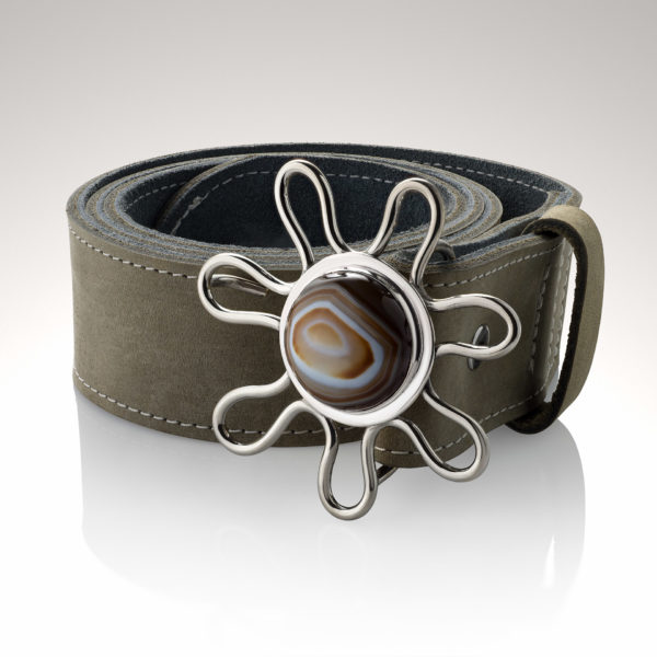 Flower Power Belt with Agate Stone